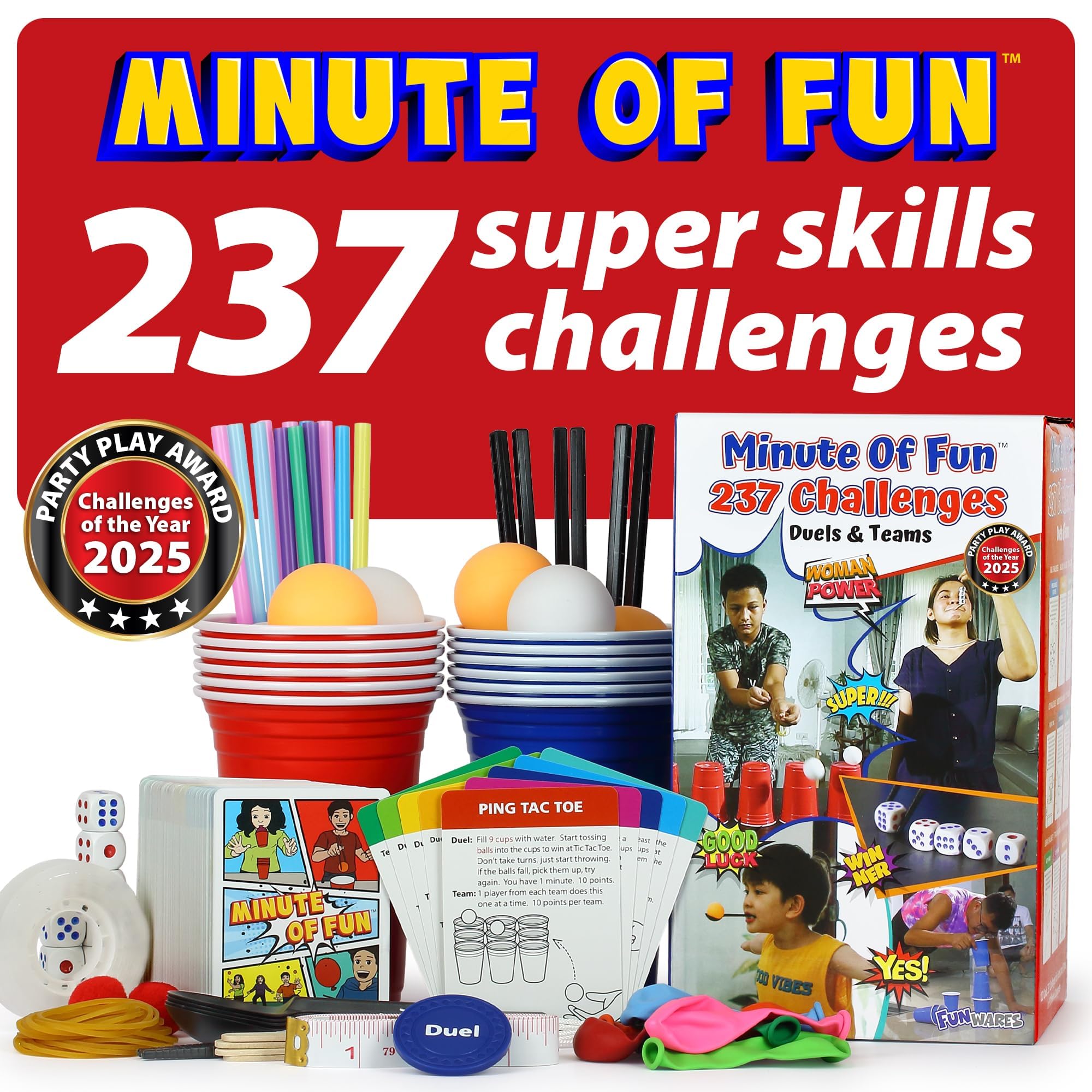 Funwares Original 237 Minute of Fun box and cards for quick family game night.