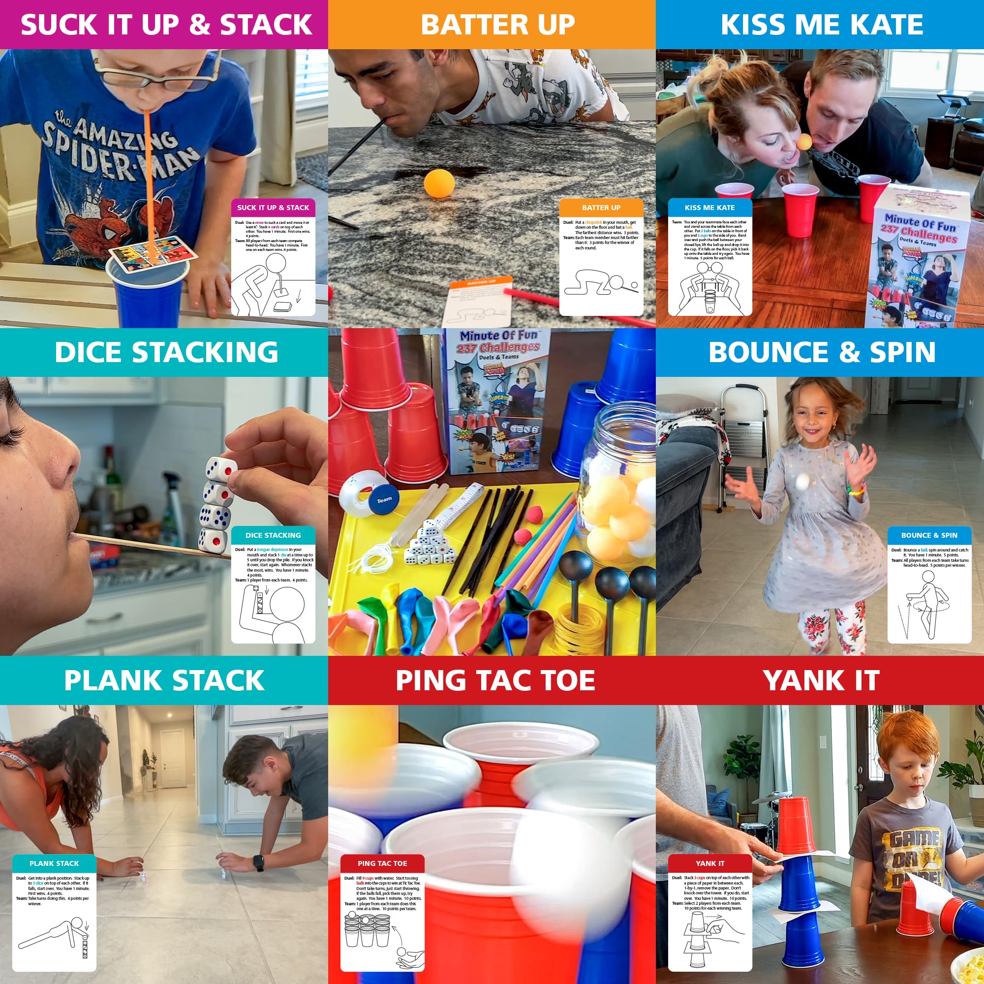 Funwares Original 237 Minute of Fun ping pong balls enable chaotic laughter-filled tasks.