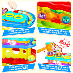 Funwee ball drop with tracks – side view showing motion that enhances hand-eye coordination
