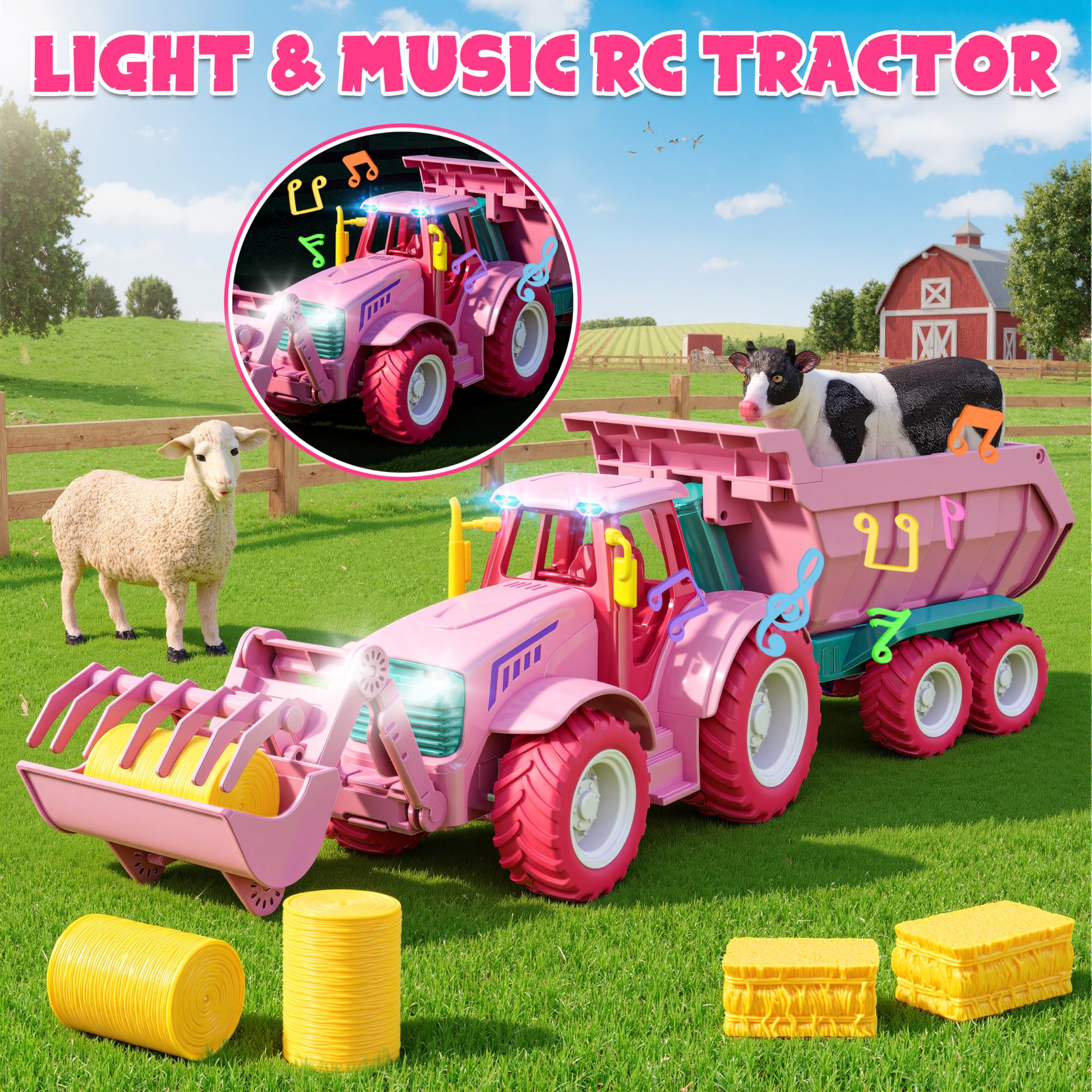 Funwee RC farm animals set with sheep and cow for storytelling