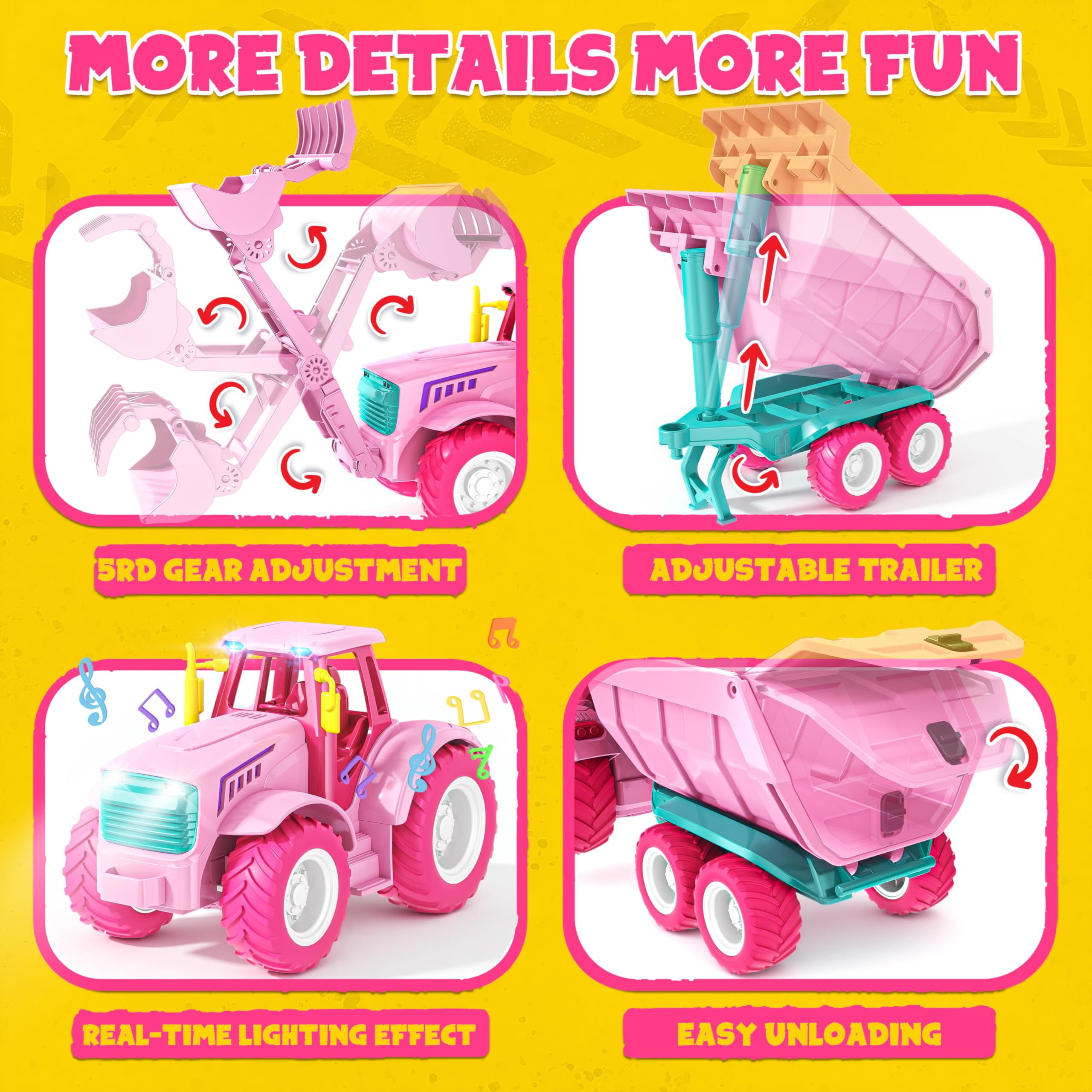 Funwee RC tractor front loader for interactive digging and hauling