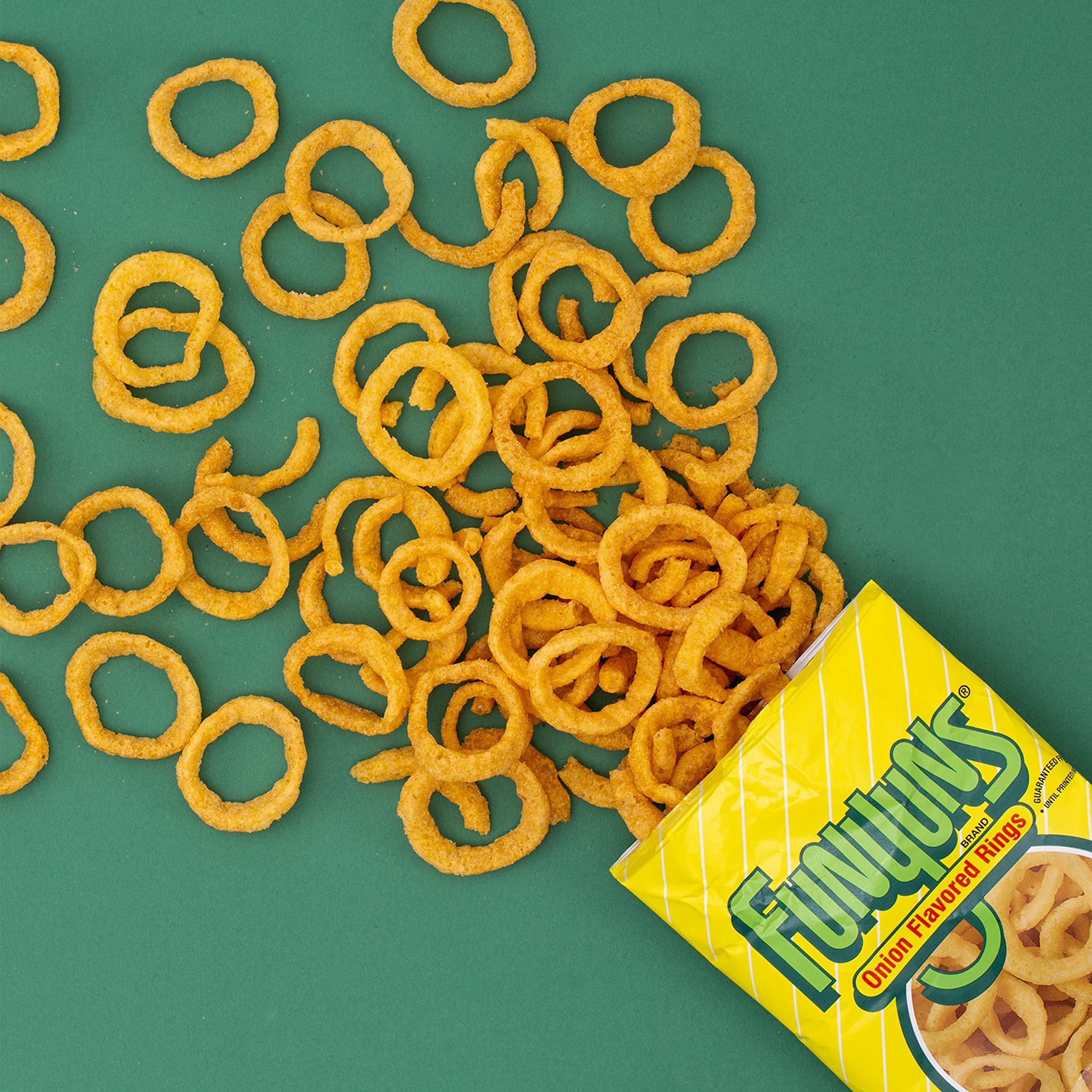 Crisp, crunchy Funyuns texture ideal for on-the-go breaks.