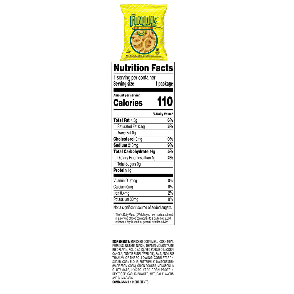 Funyuns onion rings closeup-crunch showcases the light, satisfying bite.