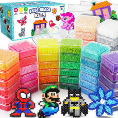 Funzbo 31000 fuse beads kit box with contents for quick family crafting sessions.