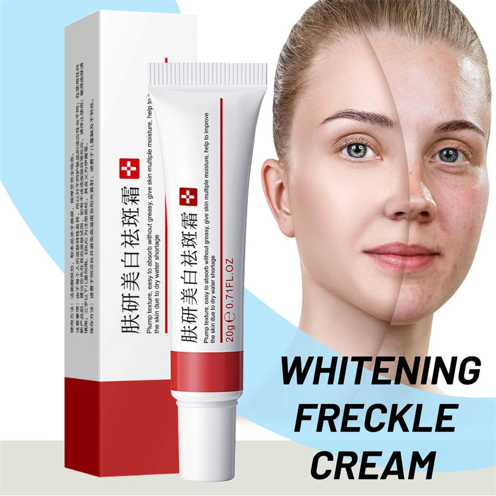 Fupah whitening freckle cream bottle closeup with smooth texture for easy application