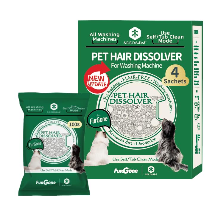 FURGONE Pet Hair Dissolver Pro powder packaging ready for washing machines.