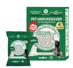 FURGONE Pet Hair Dissolver Pro powder packaging ready for washing machines.