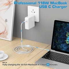 Furgor 118W USB-C charger ports side view showing multiple outputs