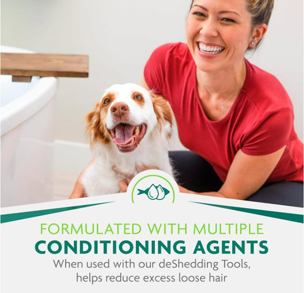 FURminator OdorCapture 360 technology graphic removing wet dog smell.