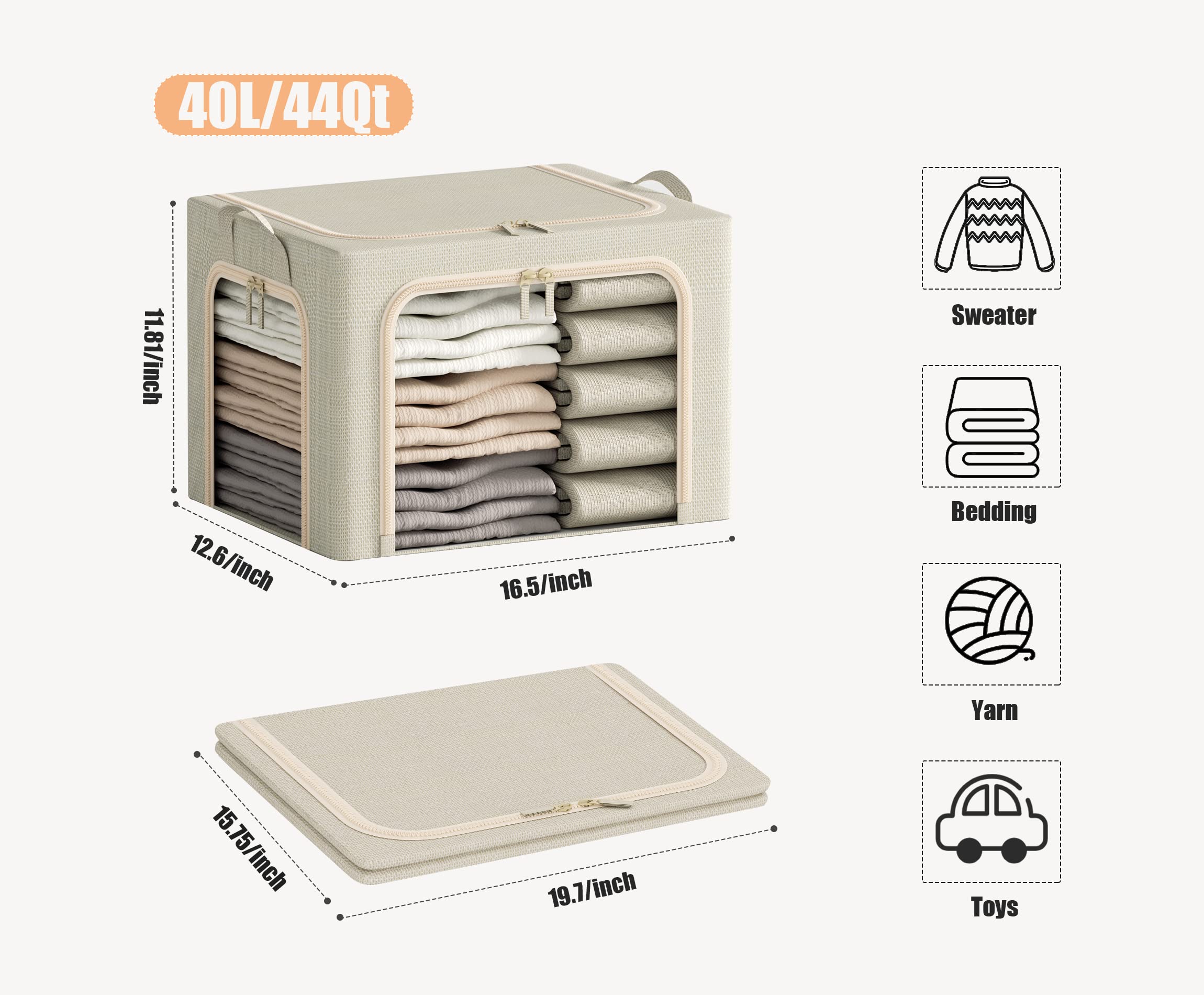 Furnhome label pocket on beige bin for content labeling and privacy