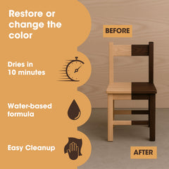 Furniture Clinic water-based stain with low odor shown in use