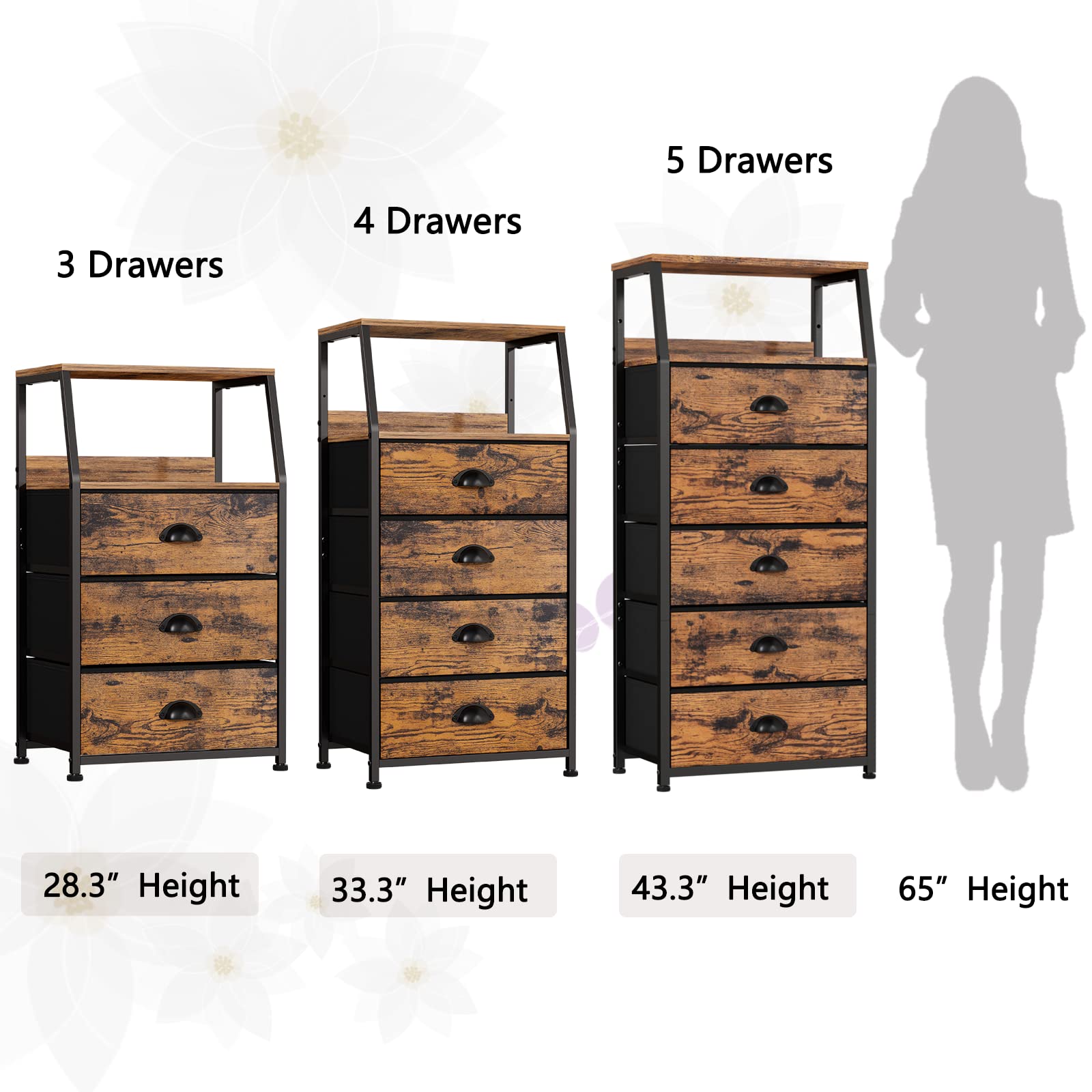 Furnulem tall dresser fits tight spaces thanks to slim profile