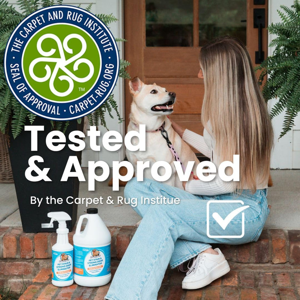 FurryFreshness CRI-certified label signals tested stain removal performance.