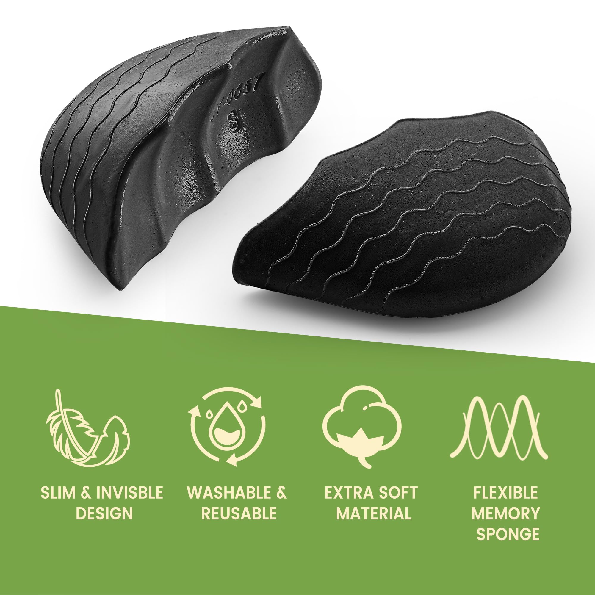 FURTAA shoe fillers with heel padding help stabilize feet during movement.