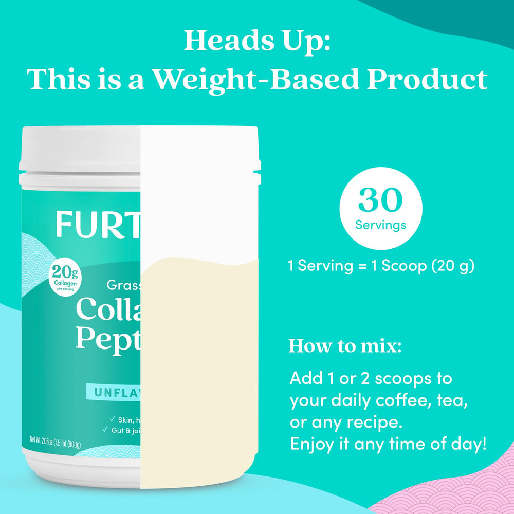 Further Food collagen bottle on kitchen counter for simple daily routine.