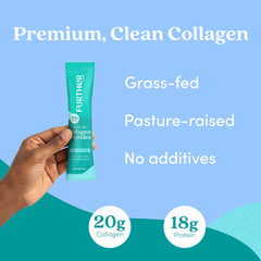 Further Food Collagen Peptides front packaging highlights purity and 20g serving for daily nutrition.