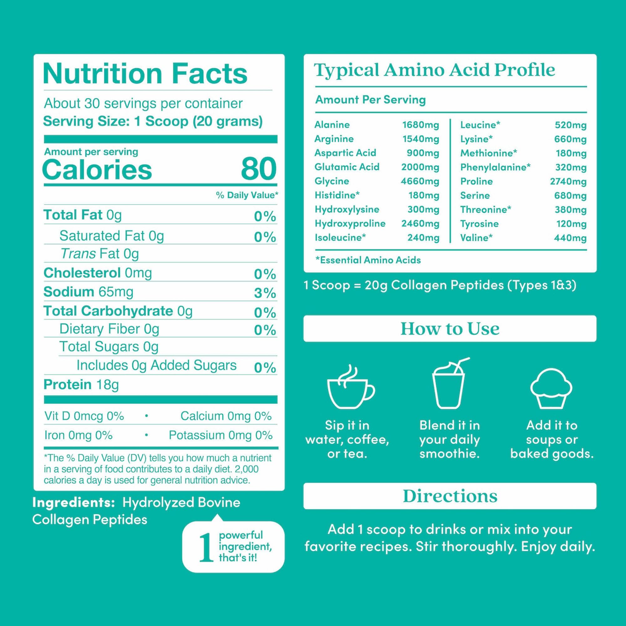 Further Food collagen powder scoop measures a serving for easy daily use.