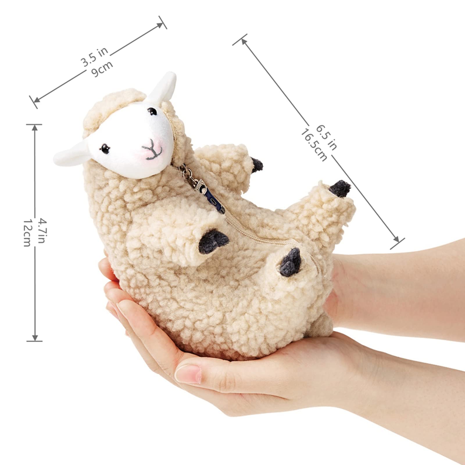 Furvana sheep plush toy full-body view showcasing realistic details for educational play