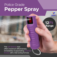 FURY Hardshell Pepper Spray highlighting anti-leak and anti-misfire design.