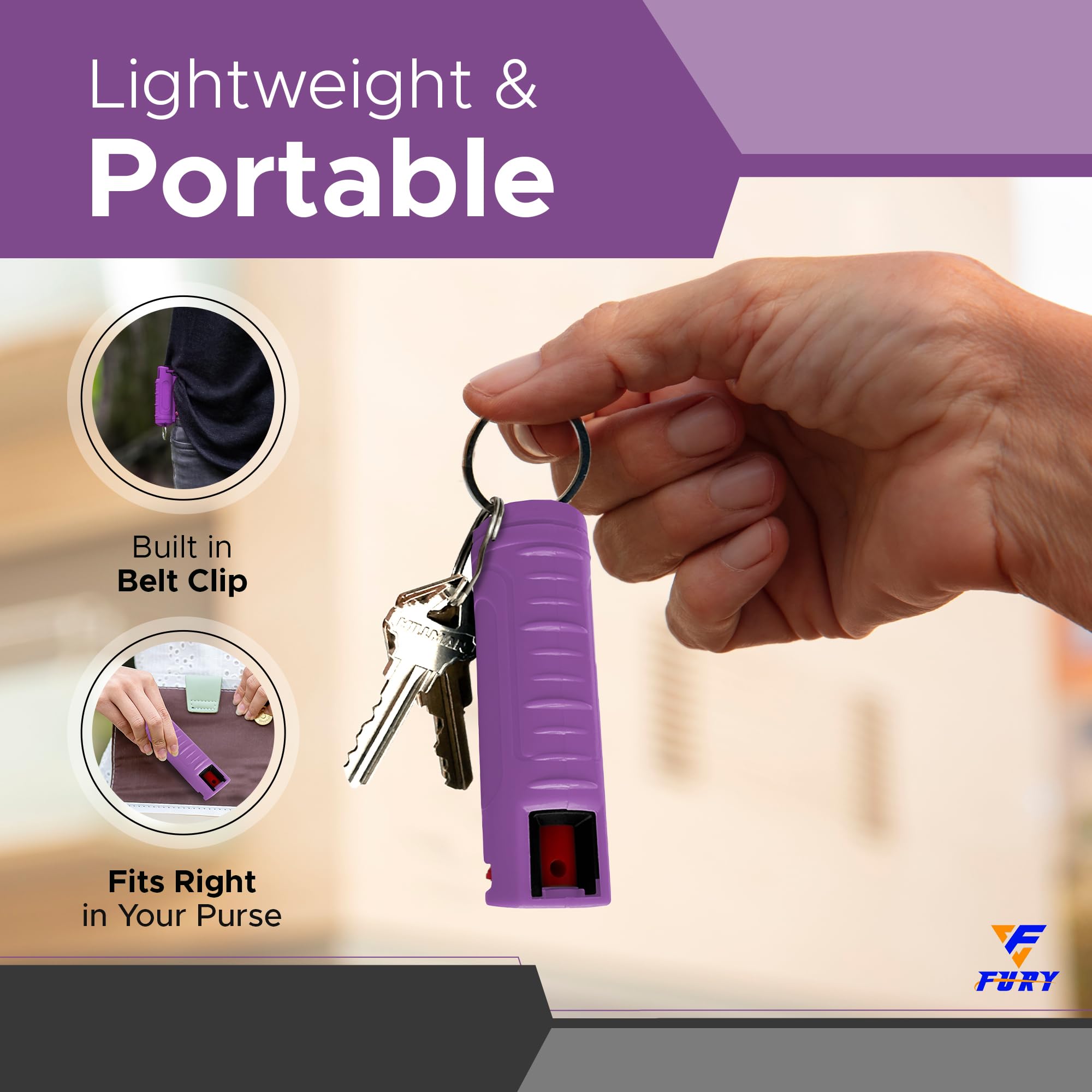 FURY Hardshell Pepper Spray featuring a slidetop trigger for rapid deployment.