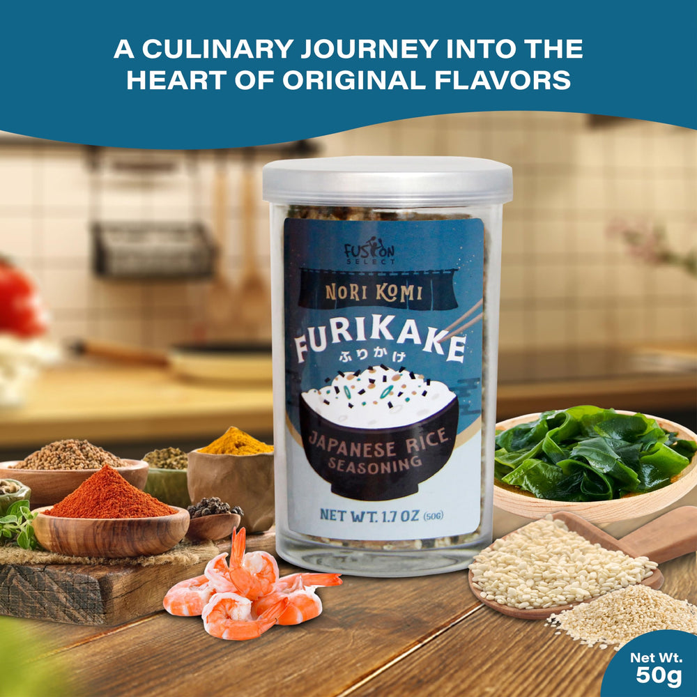 Fusion Select Furikake sprinkled on a rice bowl for savory crunch.