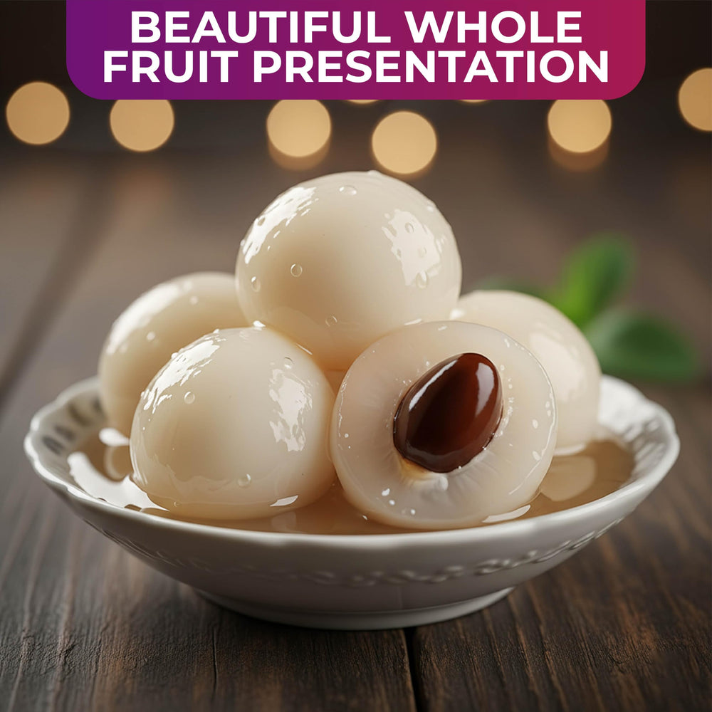 Lychee garnish for bubble tea and fruit salads by Fusion Select.