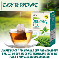 Fusion Select Oolong tea bags in a mug, showing convenient single-serve steep.