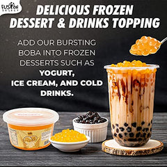 Fusion Select passion fruit bursting boba delivers bright tang in snacks.