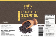 Fusion Select roasted black sesame seeds bowl closeup shows rich nutty aroma and crisp texture