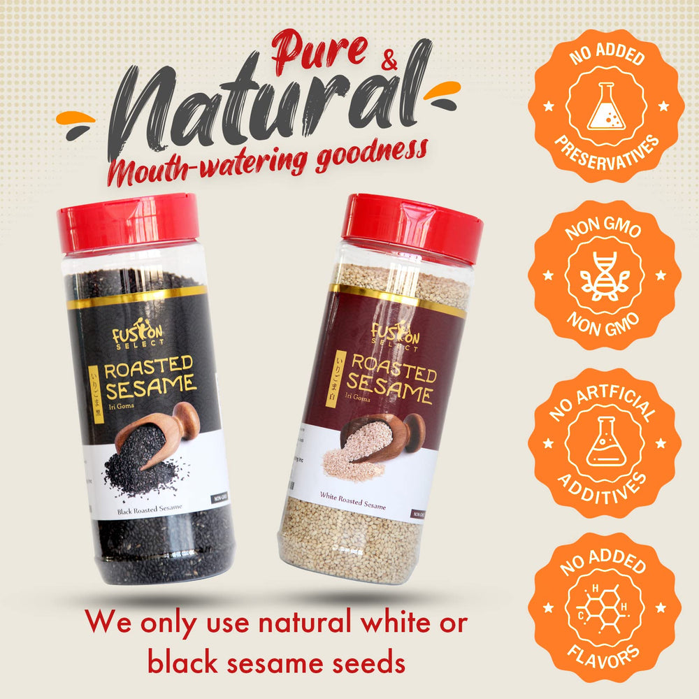 Fusion Select Roasted White Sesame Seeds in soups, adding texture and warm scent