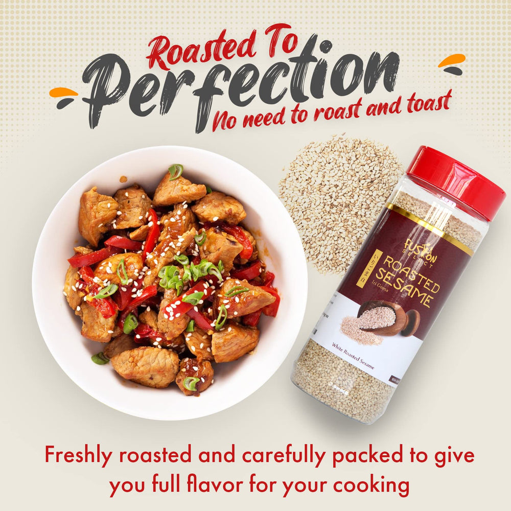 Fusion Select Roasted White Sesame Seeds on salads for crunchy texture and aroma