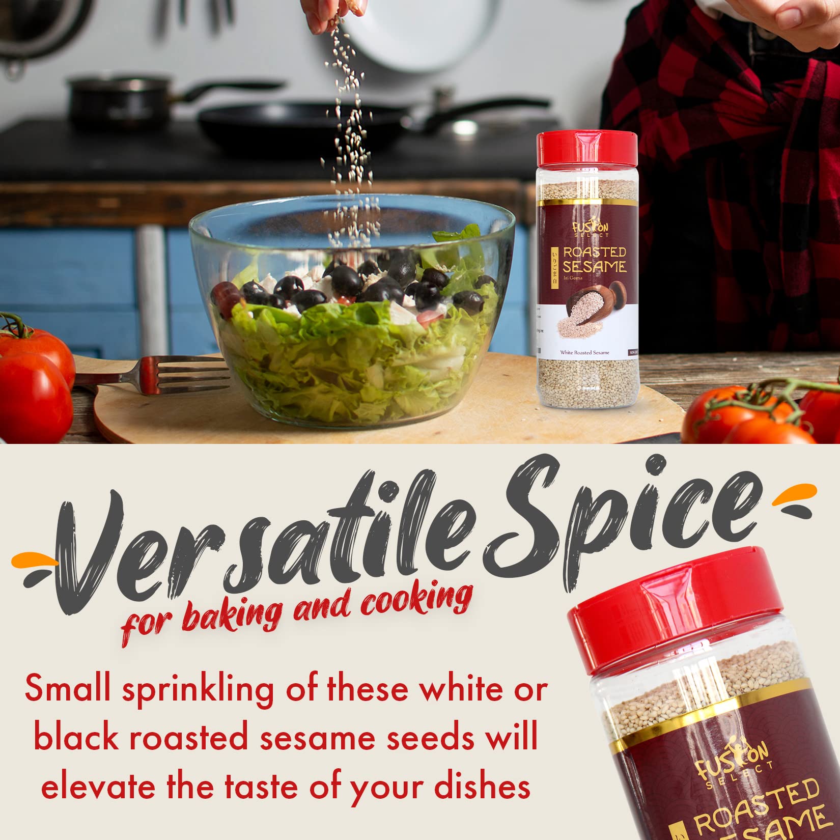 Fusion Select Roasted White Sesame Seeds on sushi toasty notes and balanced flavor