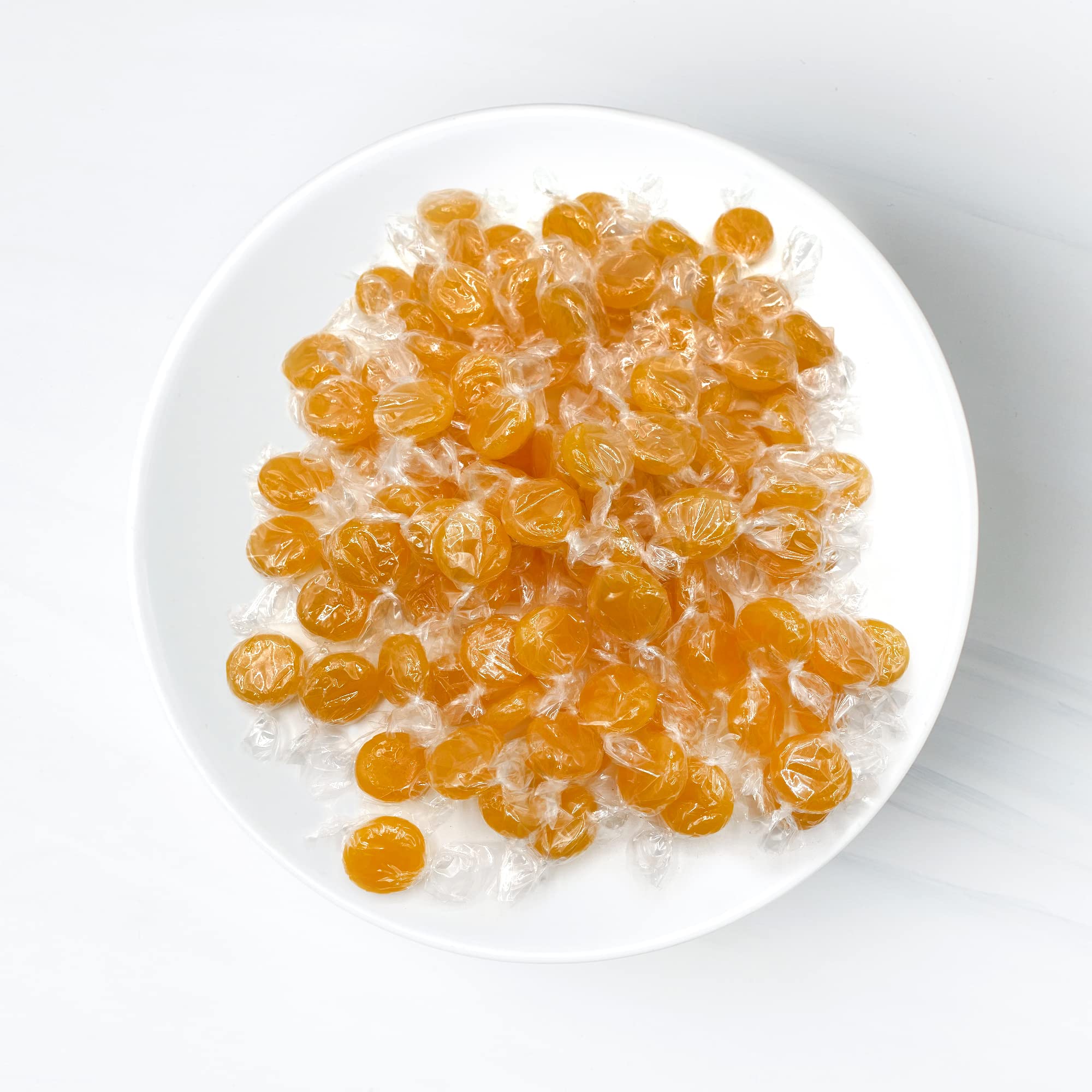 Fusion Sweets And Snacks 1lb bulk butterscotch candy in a large bag.