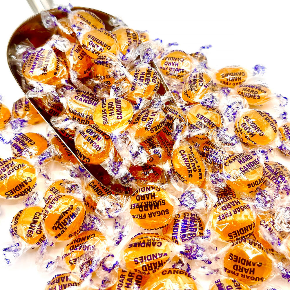 Close-up of butterscotch buttons highlights smooth, rich texture and butter-forward flavor