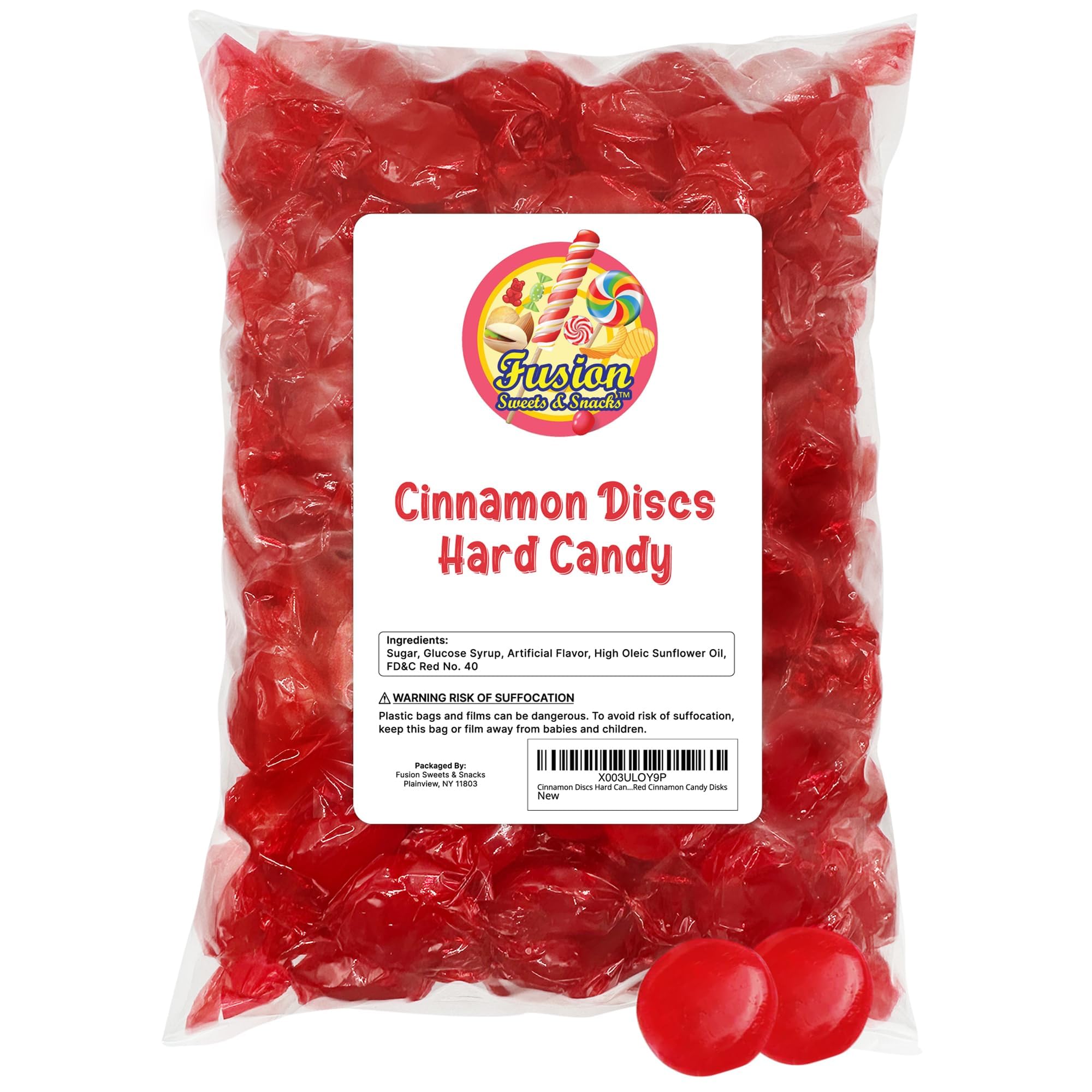 Fusion Sweets Cinnamon Discs individually wrapped candies for on-the-go snacking