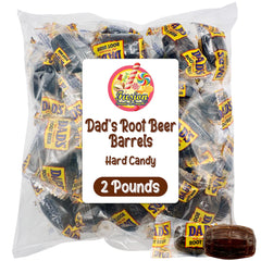 Fusion Sweets Dad's Root Beer Barrels heat-sealed pack maintains freshness.