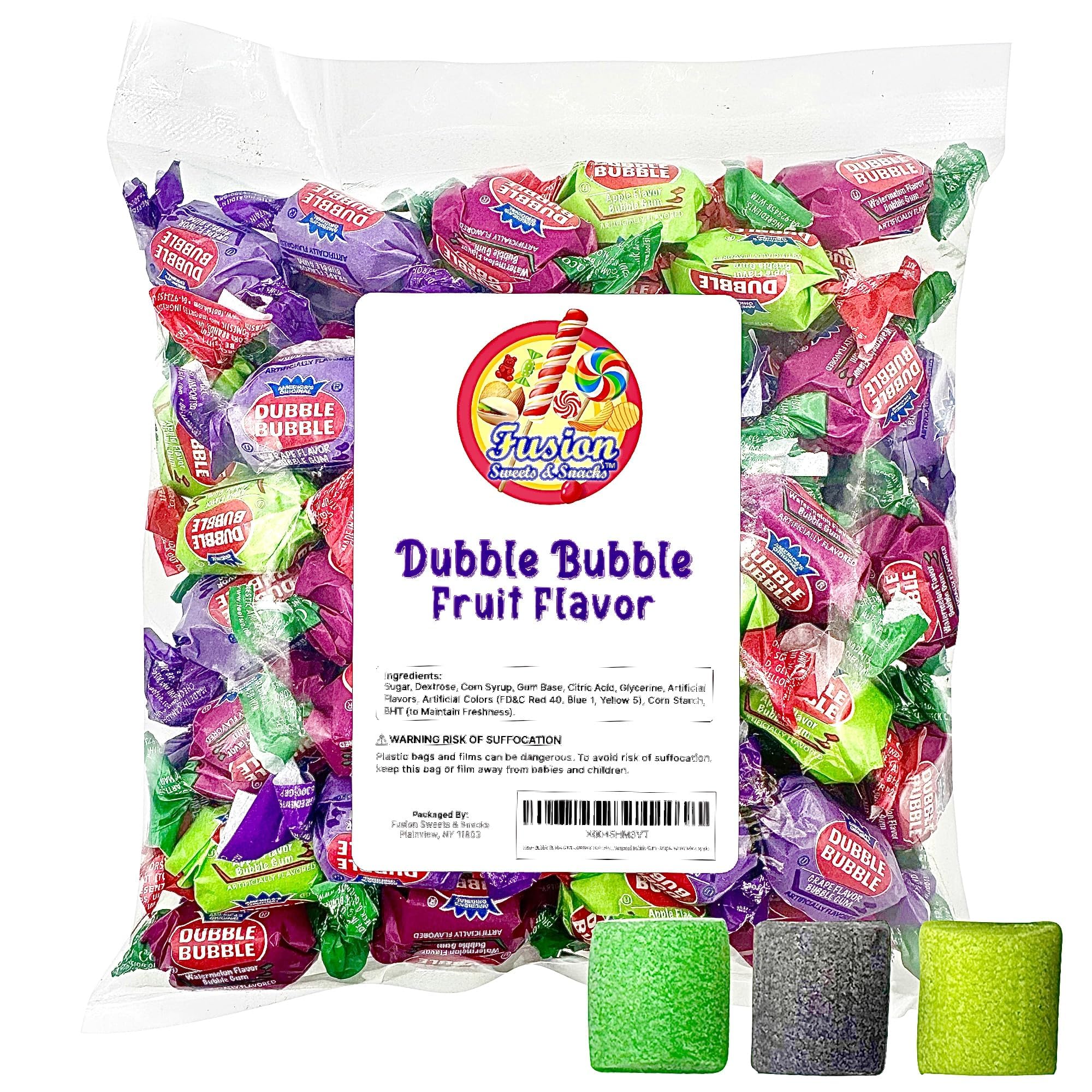 Fusion Sweets Dubble grape gum pieces with rich grape aroma