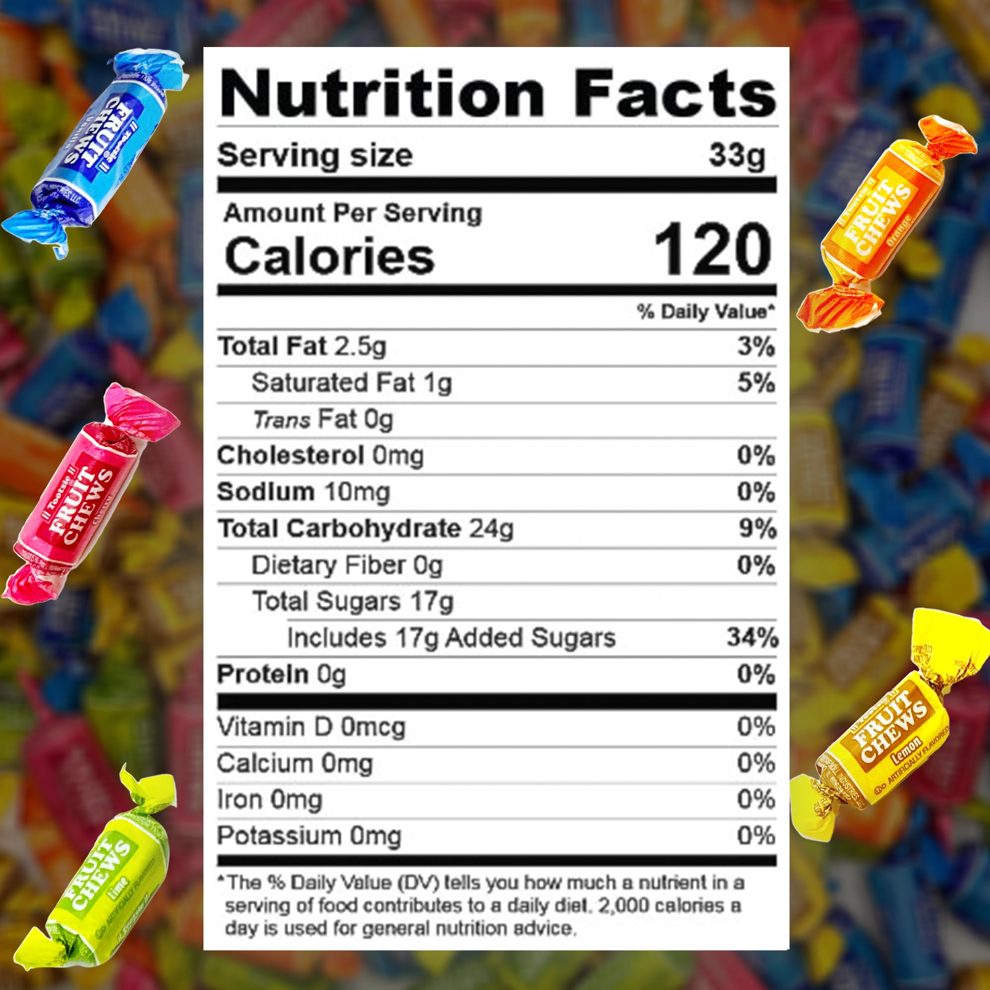 Fusion Sweets Fruit Chews rolls in five flavors for sharing at gatherings.