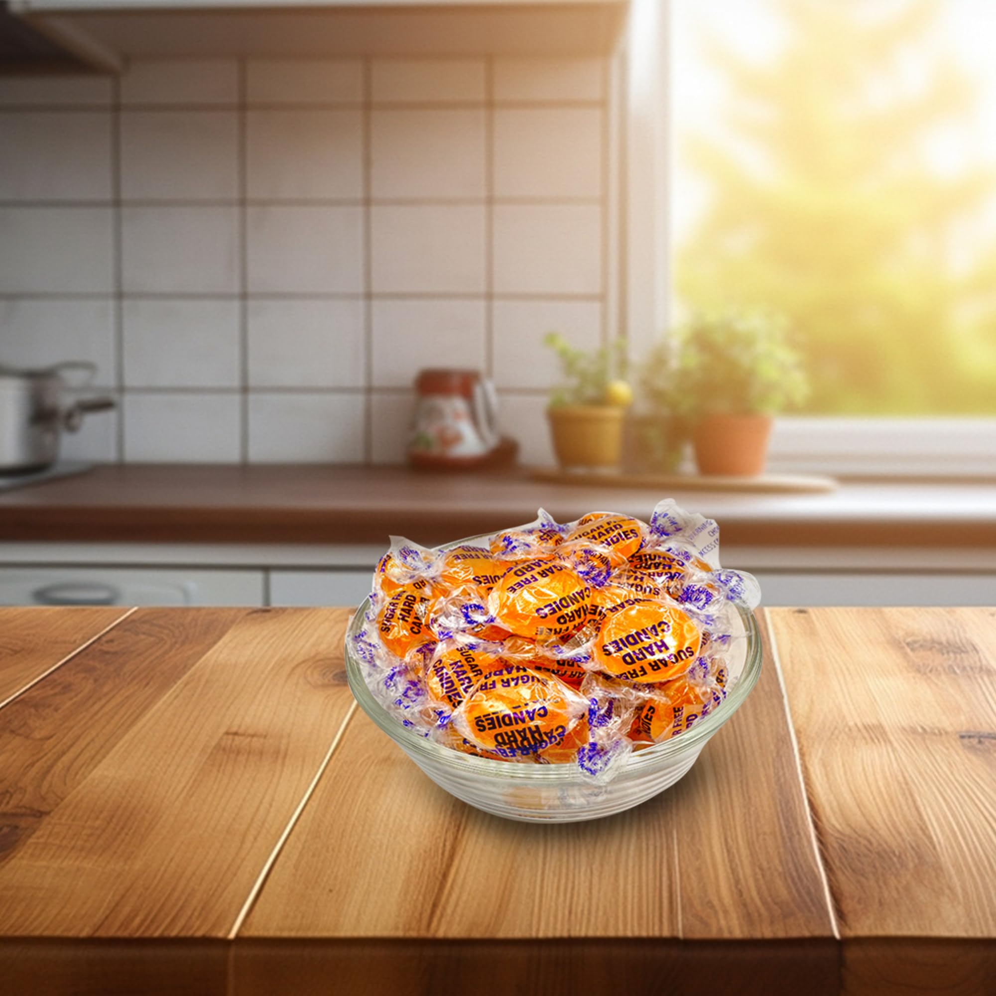 Party-ready display of sugar-free butterscotch for sharing at events