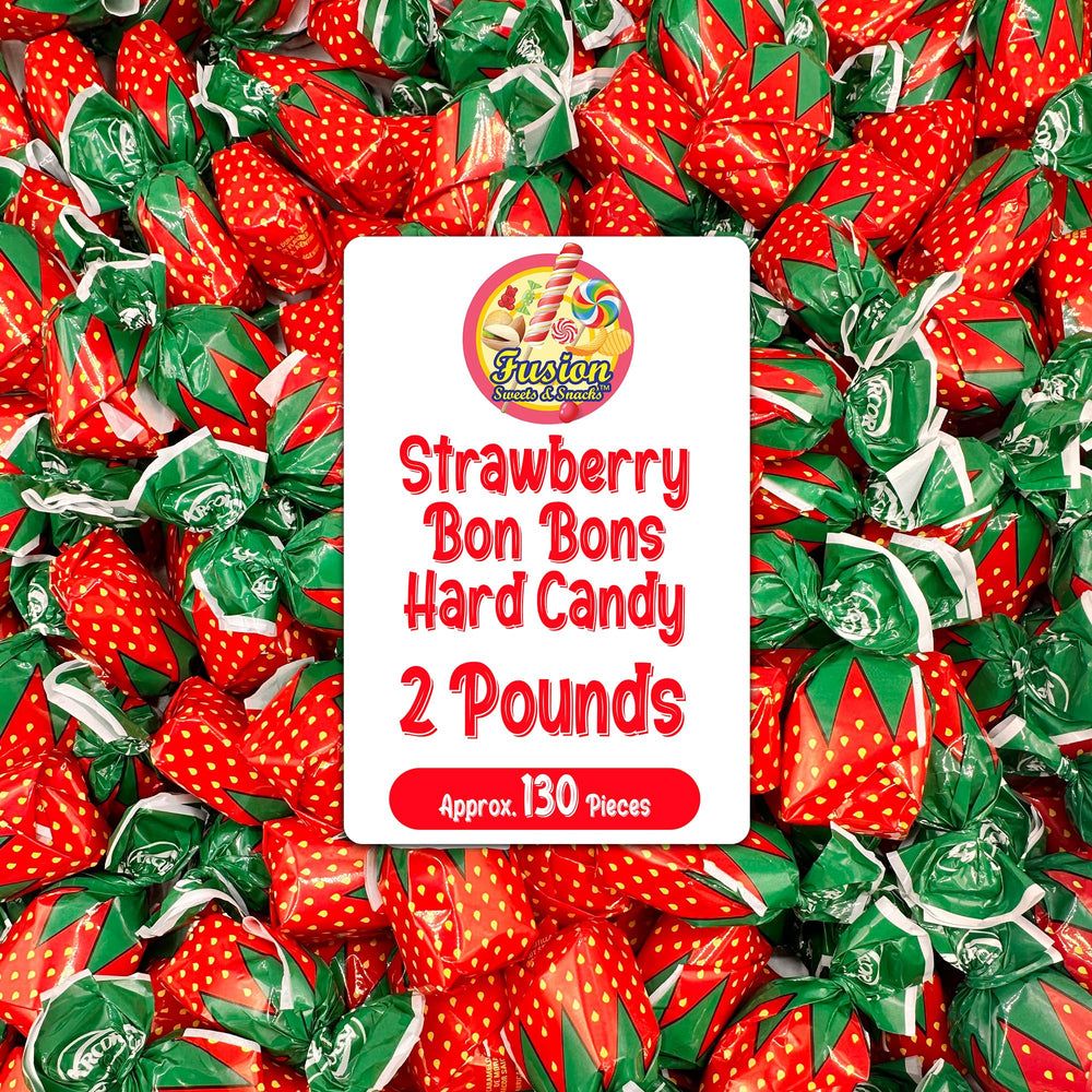 Fusion Sweets strawberry-filled hard candy close-up with juicy center for fruity indulgence