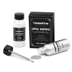 FusionFirm silver liquid leaf paint bottle pour for a smooth metallic finish