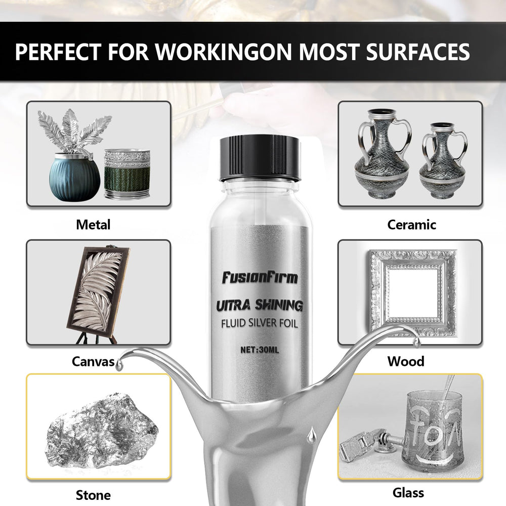 FusionFirm silver liquid leaf paint ceramics-usage on mugs and tiles