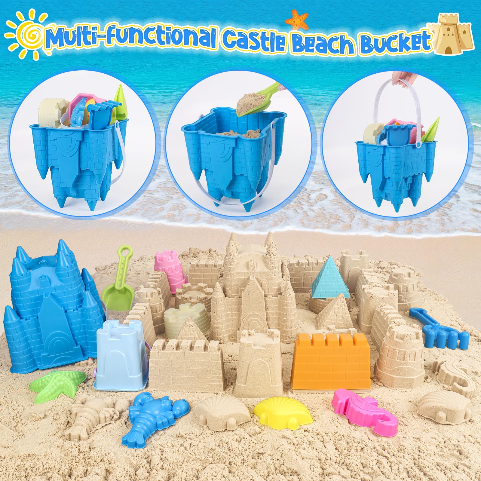 FUSPWEAO small castle bucket for portable sand shaping and water transport.
