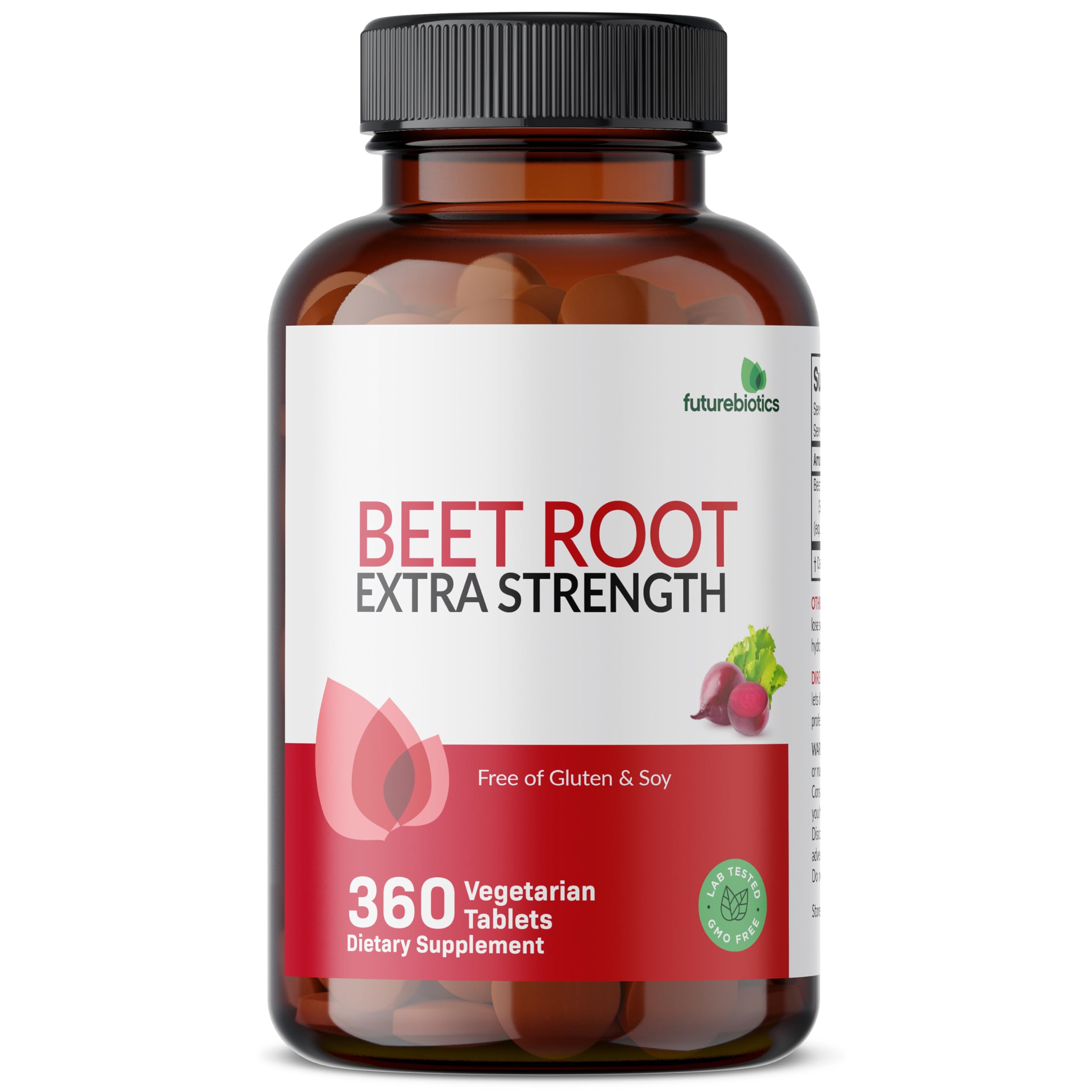 cGMP facility badge indicating Futurebiotics Beet Root quality.