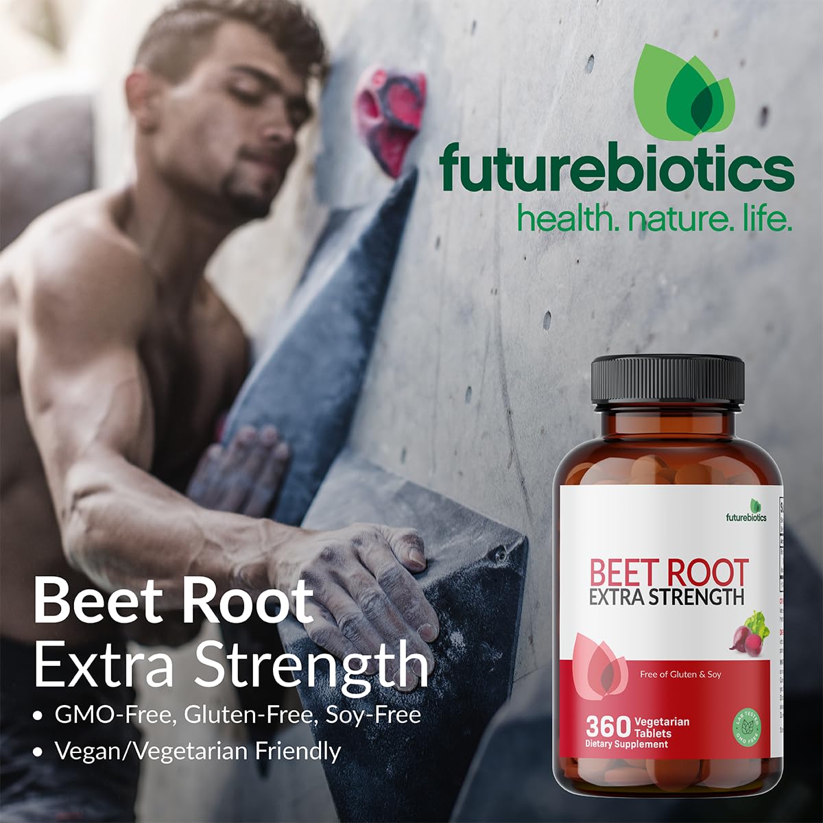 Futurebiotics Beet Root label highlights non-GMO ingredients.