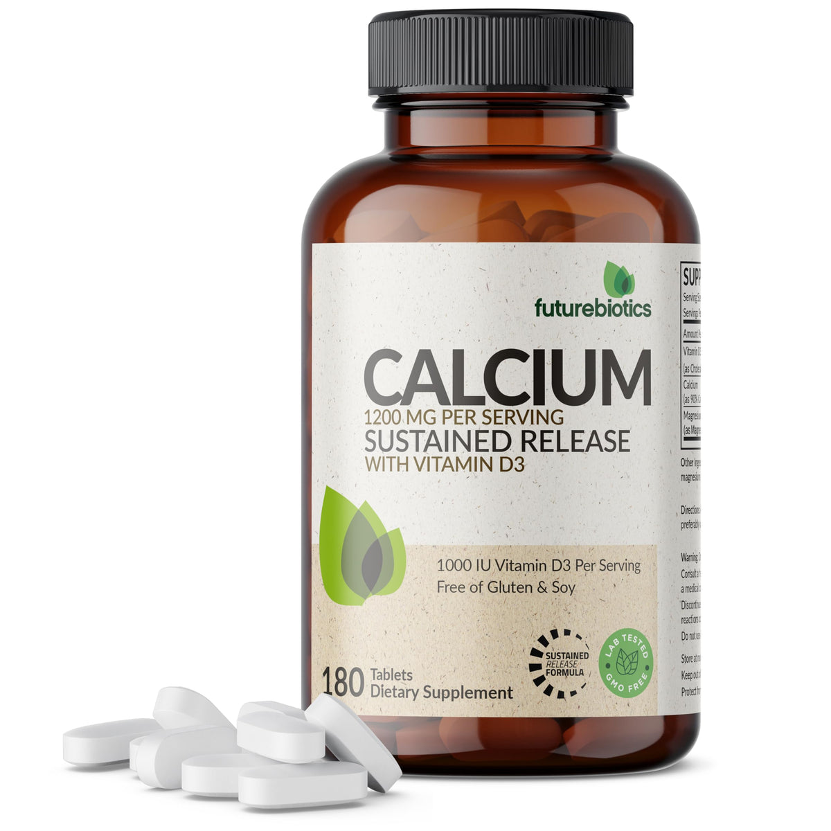 Futurebiotics Calcium 1200mg bottle offers steady daily calcium support.