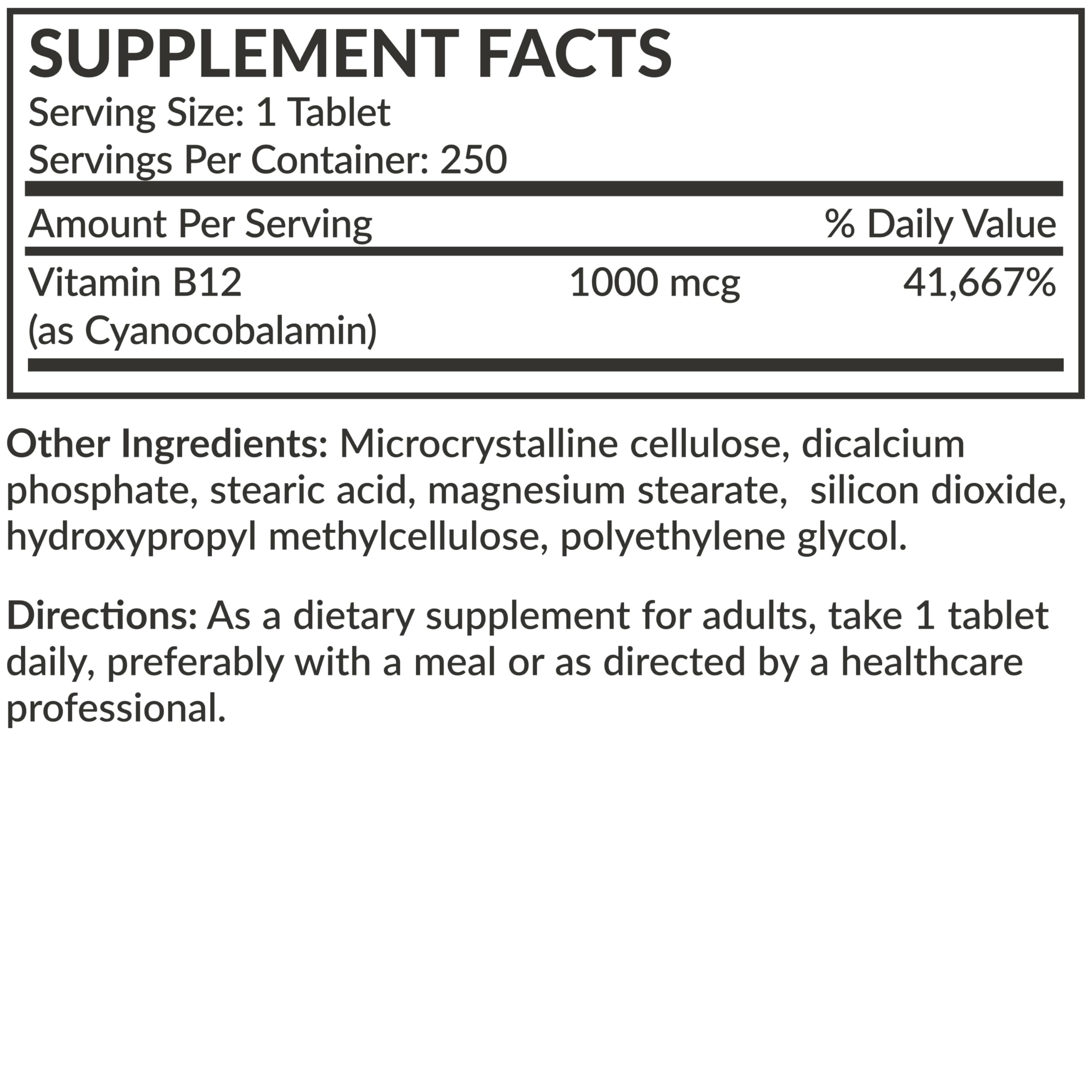 Futurebiotics Vitamin B12 label detail conveys high-quality, GMO-free product.