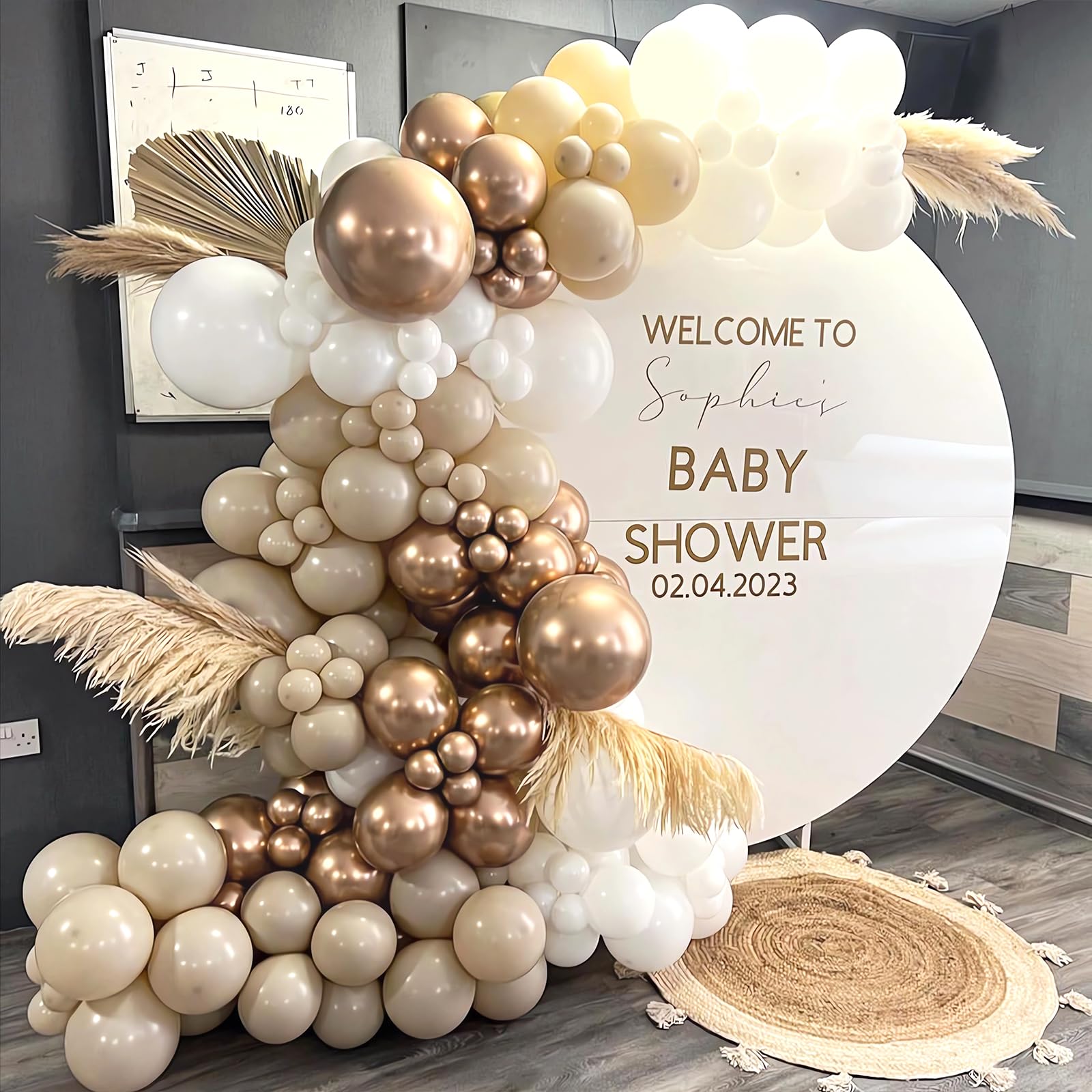 Futureferry gold metallic 12-inch balloons detail for elegant arch decor