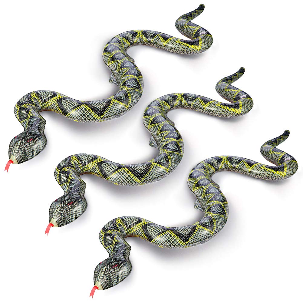 FUTUREPLUSX 3-pack inflatable snakes, 39 inches tall, for bold jungle décor.
