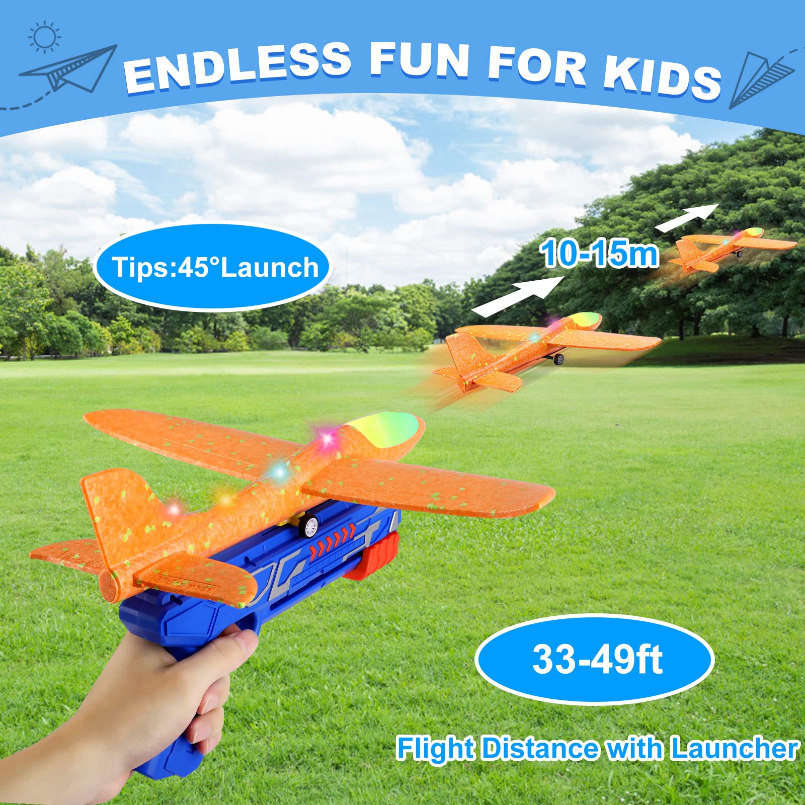Fuwidvia glider plane green in flight, boosts coordination during backyard fun